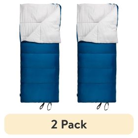 (2 pack)35-Degree Cool Weather Rectangular Sleeping Bag, Blue, 33"x77"