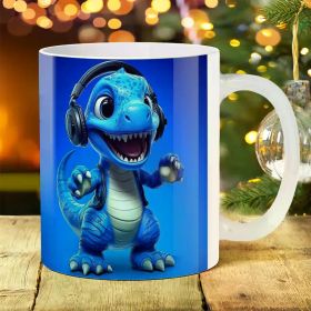 11oz Bicycle-Themed Ceramic Coffee Mug - Durable, Insulated for Hot & Cold Drinks, Ideal for Travel & Camping,