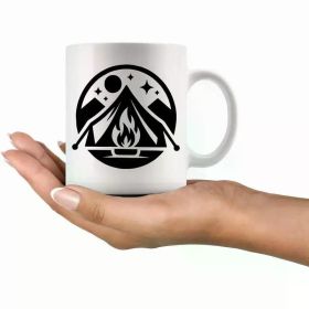 1pc, 11 Oz Ceramic Cup (3.7''*3.2''], Camping Enthusiast Outdoor Adventure Gift, Warm Drink Cup for Hiking And