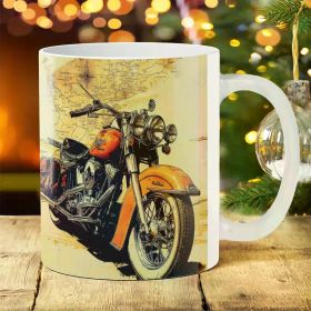 11oz Bear-Themed Ceramic Coffee Mug - Durable, Insulated for Hot & Cold Drinks, Ideal for Travel or Camping, Perfect