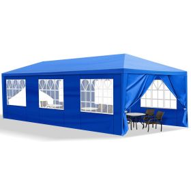1 Set of 10'x30' Party Tent Canopy for Outdoor Weddings, Heavy-Duty Waterproof Event Shelter with Removable Sidewalls, Ideal for Parties, Booths (Color: Sky Blue)