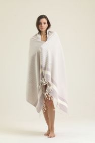 100% Cotton Turkish Beach Towel Oversized Extra Large for Travel Gym Camping Sauna Beach Pool (Color: Lilac)